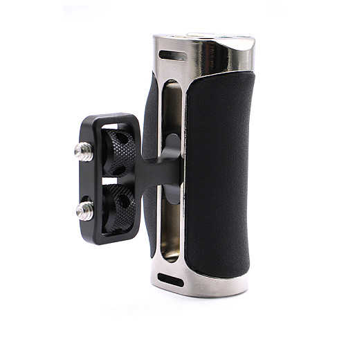 Side Handle with 1/4 -20 Screws Universal Aluminum Silicone Hand Grip for DSLR Camera Cage Monitor Bracket with Cold Shoe Mount