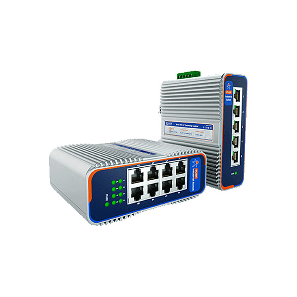 Aluminum Housing DIN-Rail Gigabit Industrial Ethernet Switch USR-ISF1005/ISF1008 For Energy Storage/Automated Industry/Traffic Monitoring Scenarios