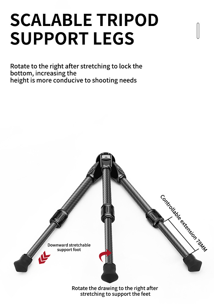 Carbon Fiber Tripod Portable DSLR Small Universal Ultra Light Bracket Photography Tripod For Camera Mobile Phone 