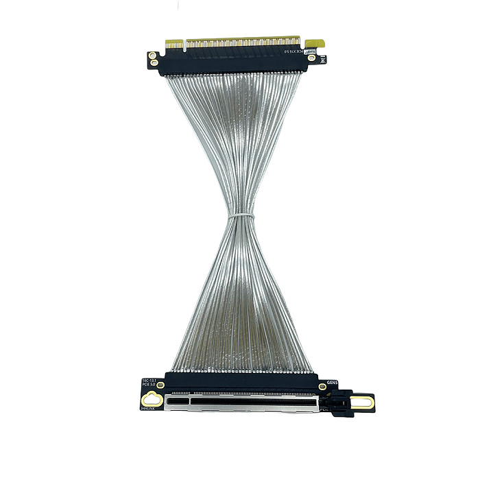 PCIE 5.0 X16 graphics card extension cable, 90 degree right angle GEN5 adapter cable, high-speed lossless soft ribbon cable cable-16AC5