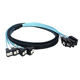 4/6/8 SATA to 4/6/8 sata 4.0 7p Female 90/180 Degree with Braided Mesh for Server Computer Host SSD SATA Hard Disk Adapter Cable