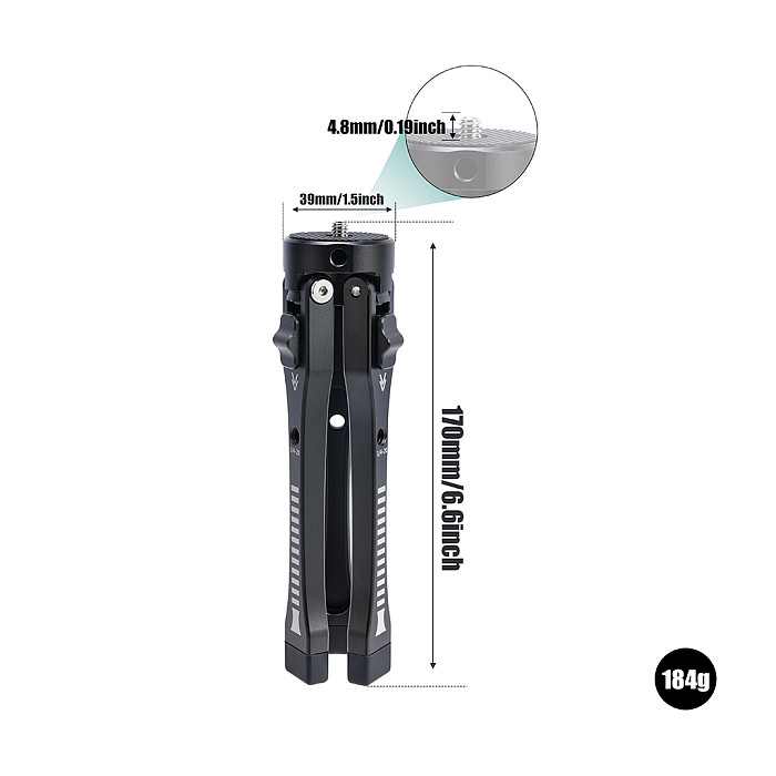 Desktop Mini Tripod Stand with 1/4 Thread for Canon Nikon Sony DSLR SLR Camera Camcorders Smartphone Vlog Handle Grip 3KG Load
