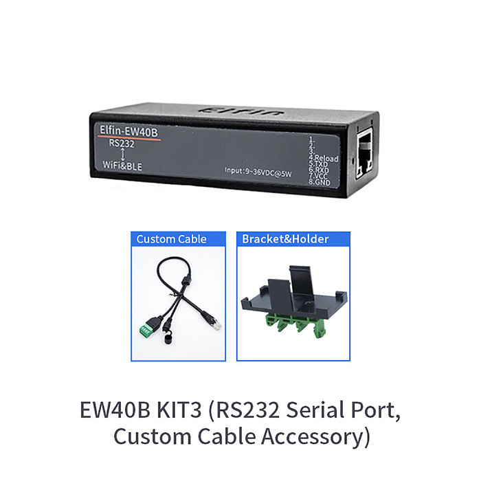 EW40B/EW41B/EW40B-0/EW41B-0/EW42B-0  Elfin Serial Server RS232 / RS485/ TTL to WiFi BLE  Support Ali IOT and MQTT Remote Configuratio