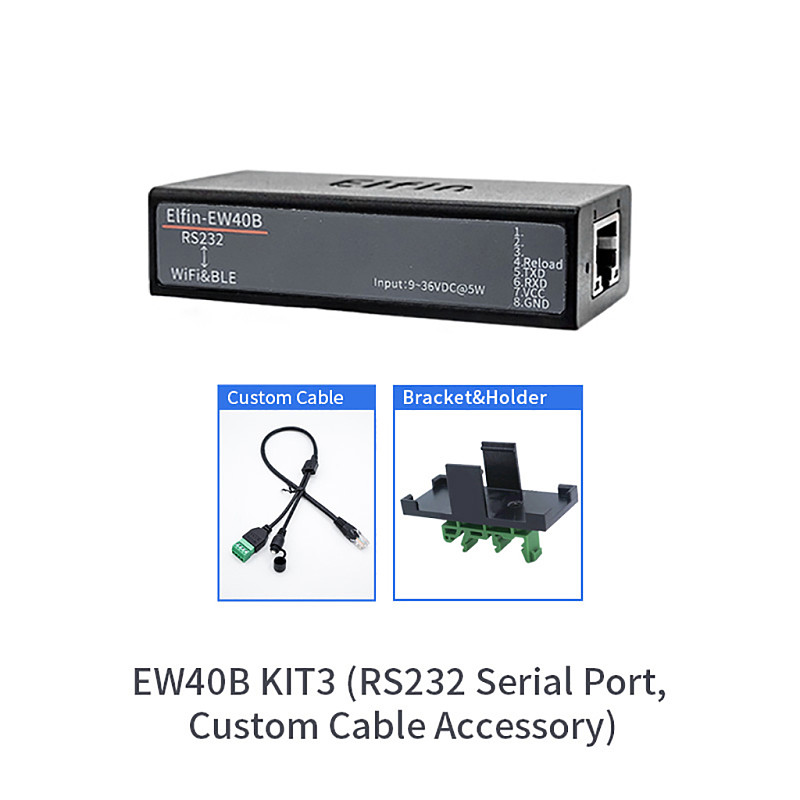 EW40B/EW41B/EW40B-0/EW41B-0/EW42B-0  Elfin Serial Server RS232 / RS485/ TTL to WiFi BLE  Support Ali IOT and MQTT Remote Configuratio