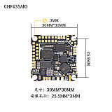 JHEMCU GHF435AIO 20A Flight Controller 2-4S with OSD Baro Blackbox 16MB GPS Built-in ELRS 2.4G CRSF for RC FPV Freestyle Drone