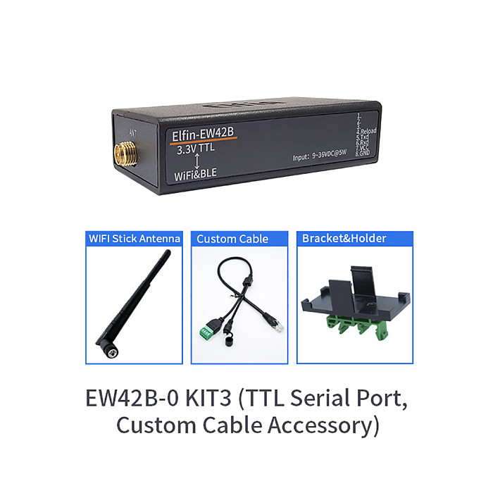 EW40B/EW41B/EW40B-0/EW41B-0/EW42B-0  Elfin Serial Server RS232 / RS485/ TTL to WiFi BLE  Support Ali IOT and MQTT Remote Configuratio