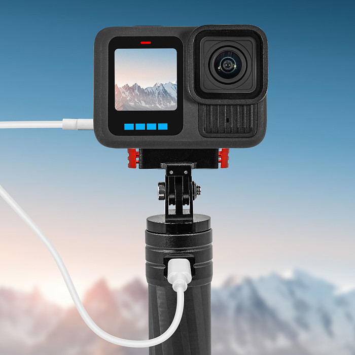 Aluminum Alloy N52 Magnetic Quick Release Base Two Card Bracket Elastic Buckle CNC Machining 1/4 Arri Screw Hole For GOPRO13 Action Camera