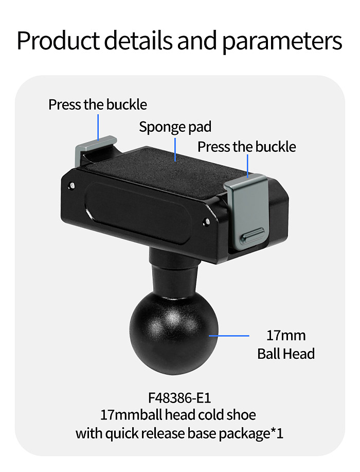 Bike Bicycle Clamp with 17mm Ball Head Adapter Magnetic Quick Mount for Insta360 Go3 Go3S for DJI OSMO 360 Action 5Pro Camera Accessories