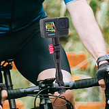 Magnetic Cycling Bracket Quick Release Aluminum Alloy Selfie Stick Extension Rod 1/4 Arri Positioning Hole 360° for Insta360 ACE X3/GOPRO 12/DJI OSMO 360Pocket3