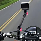 Magnetic Cycling Bracket Quick Release Aluminum Alloy Selfie Stick Extension Rod 1/4 Arri Positioning Hole 360° for Insta360 ACE X3/GOPRO 12/DJI OSMO 360Pocket3