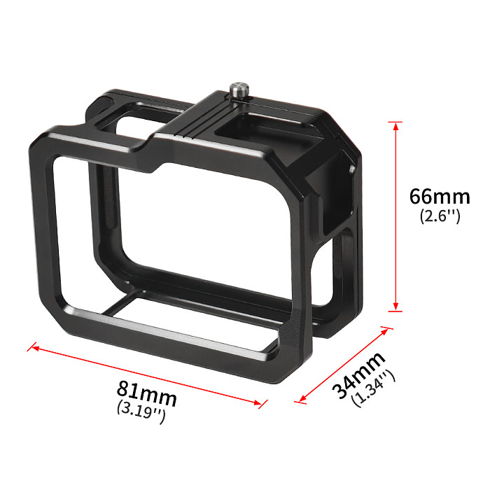 Magnetic Quick Installation Protection Frame Aluminum Alloy Expansion Frame Camera Cage CNC Machining Dual Cold Shoe Holder For GOPRO13/12/11/10/9 Sports Camera