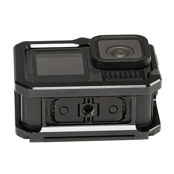 Magnetic Quick Installation Protection Frame Aluminum Alloy Expansion Frame Camera Cage CNC Machining Dual Cold Shoe Holder For GOPRO13/12/11/10/9 Sports Camera