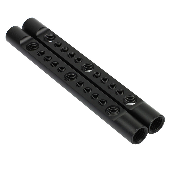 2 Pcs BGNing Aluminum 15mm Rods For Cheese 115mm Long With 3/8 Inch 1/4 Inch Thread Mounting Holes For SLR Camera Rail Support System