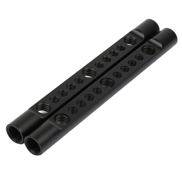 2 Pcs BGNing Aluminum 15mm Rods For Cheese 115mm Long With 3/8 Inch 1/4 Inch Thread Mounting Holes For SLR Camera Rail Support System