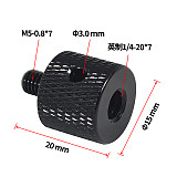 2 Pcs Aluminum 1/4-20 Female to M5-0.8/M4-0.7 Male Head Tripod Adapter Screw with Reinforced Side Hole Outer Size D15*20mm Suitable for Fuji with 1/4 Screw and M5/M4 Screw Hole Sony DSLR Microslr Accessories etc. Suitable for DJI GOPRO Sports Camera Accessories etc.
