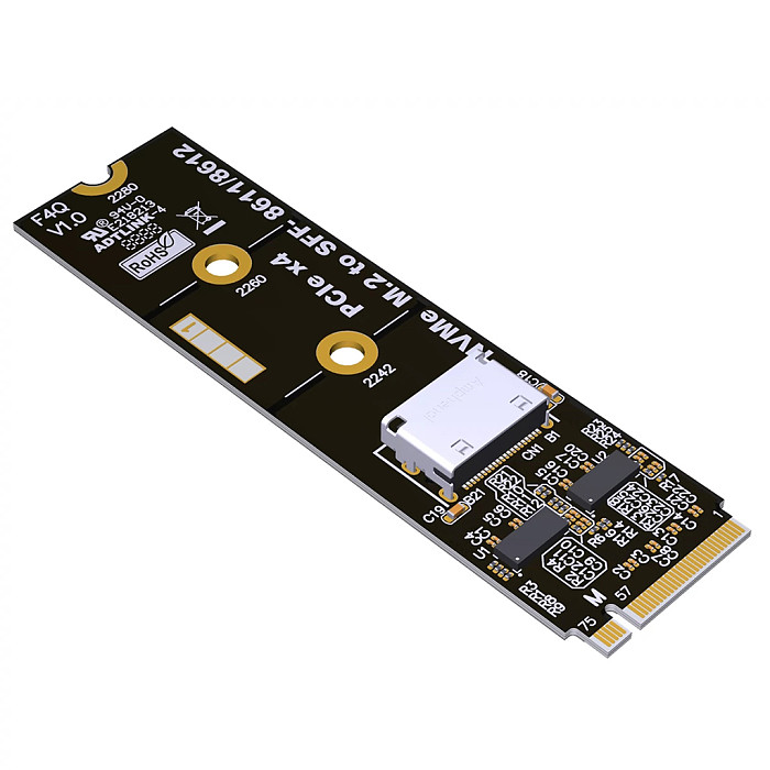 (ADT Link) F9G OCuLink Interface External Graphics Card Docking Station ATX Type Open PCIe 4.0 64Gbps Extension Cable ADT-F4Q