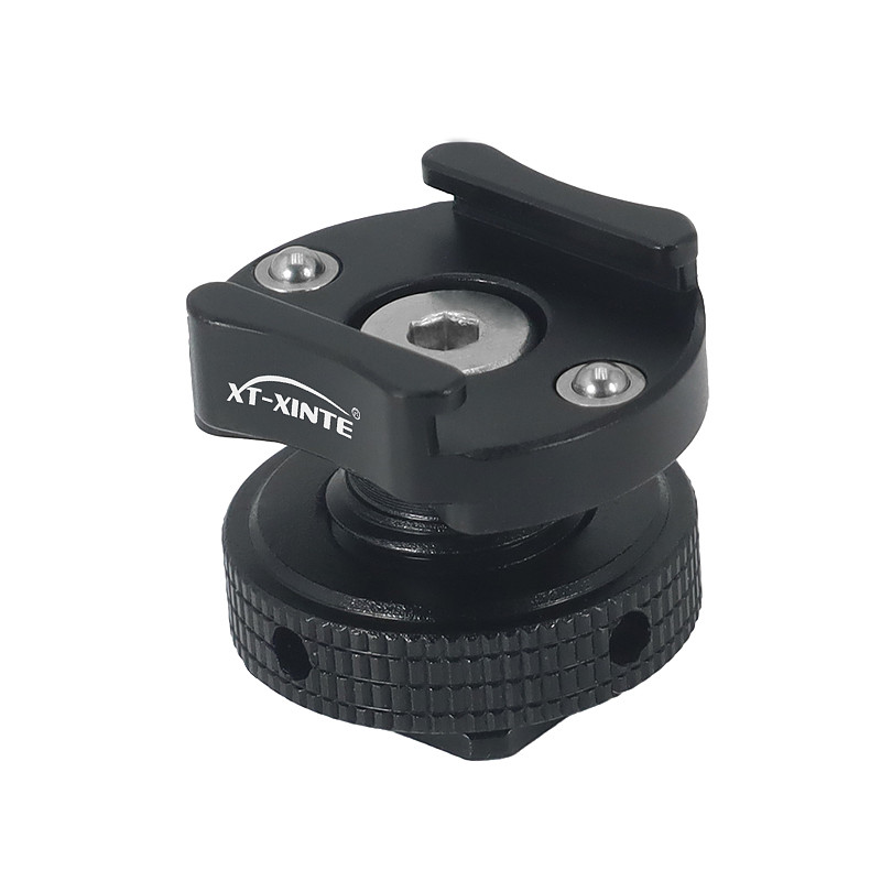XT-XINTE Aluminum alloy rotatable Wireless microphone elastic clamping cold shoe support base mount Bracket Camera Accessory for DJI Mic 1/2 Moma