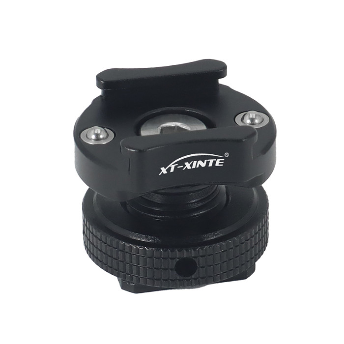 XT-XINTE Aluminum alloy rotatable Wireless microphone elastic clamping cold shoe support base mount Bracket Camera Accessory for DJI Mic 1/2 Moma