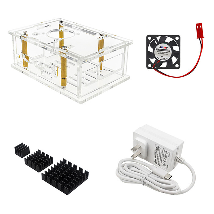 Acrylic Case Protective Box for Orange Pi 5 Max Transparent Shell Cooling Fan Heatsink US EU Power Supply