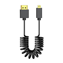 8K HD Mini HDMI-Compatible/Micro HDMI-Compatible Spring Data Cable for DSLR Camera Stabilizer Monitor Photo Studio Accessories
