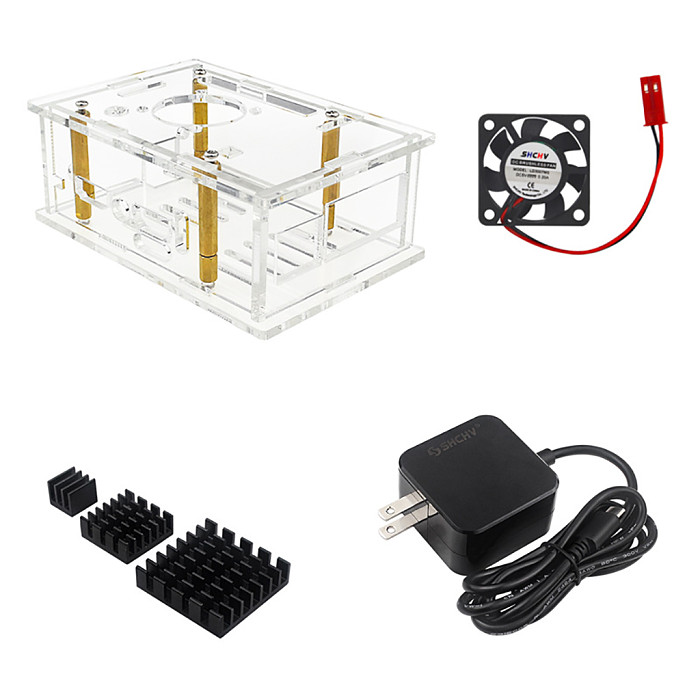 Acrylic Case Protective Box for Orange Pi 5 Max Transparent Shell Cooling Fan Heatsink US EU Power Supply