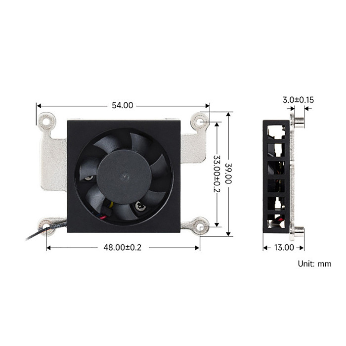 Cooling Fan For Raspberry Pi CM5 Heatsink Cooler Radiator 5V Low noise with heat conductive tape