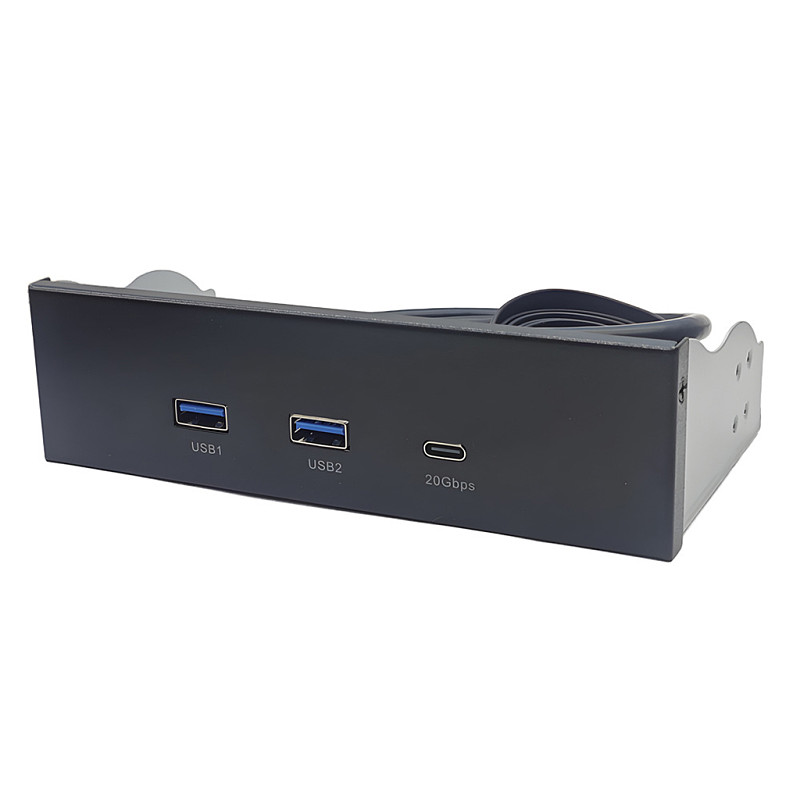 USB Front Panel USB3.2 Gen2 2-port USB+TYPE-C 20Gbps 10G optical drive slot for PC Computer