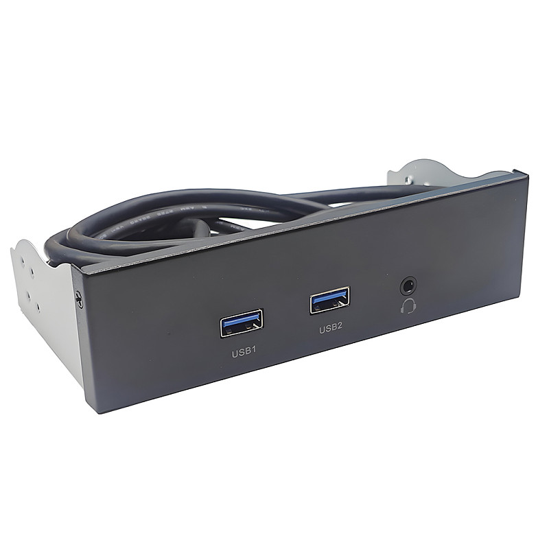 USB Front Panel For PC USB 3.2 GEN1 3.5 Inch Optical Drive Bay HD-AUDIO audio 19 PIN to A port Optical drive Panel 2U+AUDIO