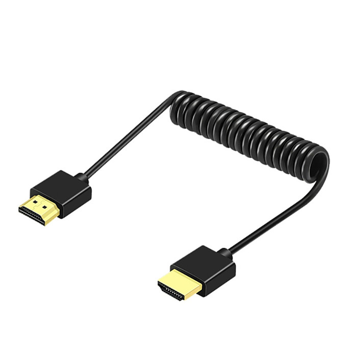 8K HD Mini HDMI-Compatible/Micro HDMI-Compatible Spring Data Cable for DSLR Camera Stabilizer Monitor Photo Studio Accessories