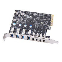 USB 3.2 gen2 expansion card 8-port adapter card PCI-E to 4-port Type-C 4-port Type-A for Desktop computer PC