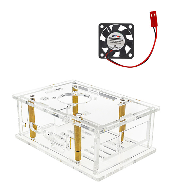 Acrylic Case Protective Box for Orange Pi 5 Max Transparent Shell Cooling Fan Heatsink US EU Power Supply