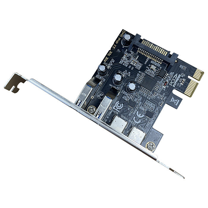 USB 3.2 high-speed expansion card Riser Card PCI-E desktop to 4-port Type-C+A adapter card 5GBPS for PC Computer