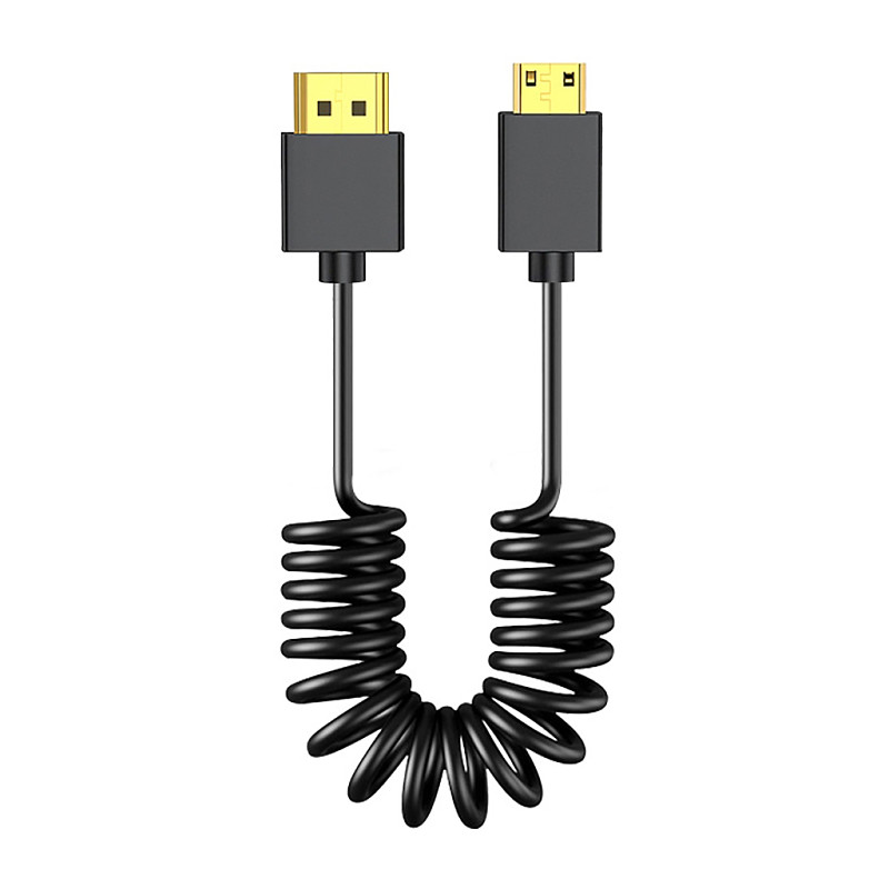 8K HD Mini HDMI-Compatible/Micro HDMI-Compatible Spring Data Cable for DSLR Camera Stabilizer Monitor Photo Studio Accessories