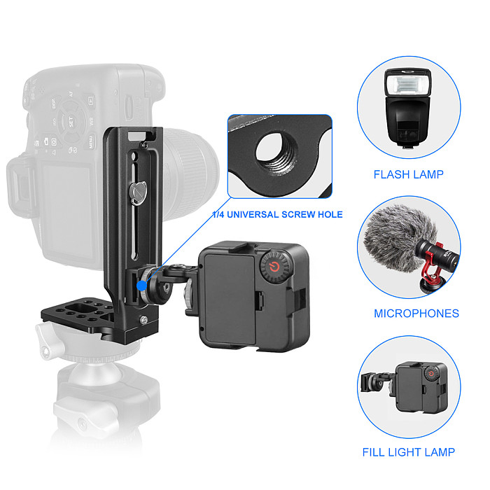 Camera Quick Release L-Shape Plate Aluminum Alloy Universal DSLR Camera Base Holder