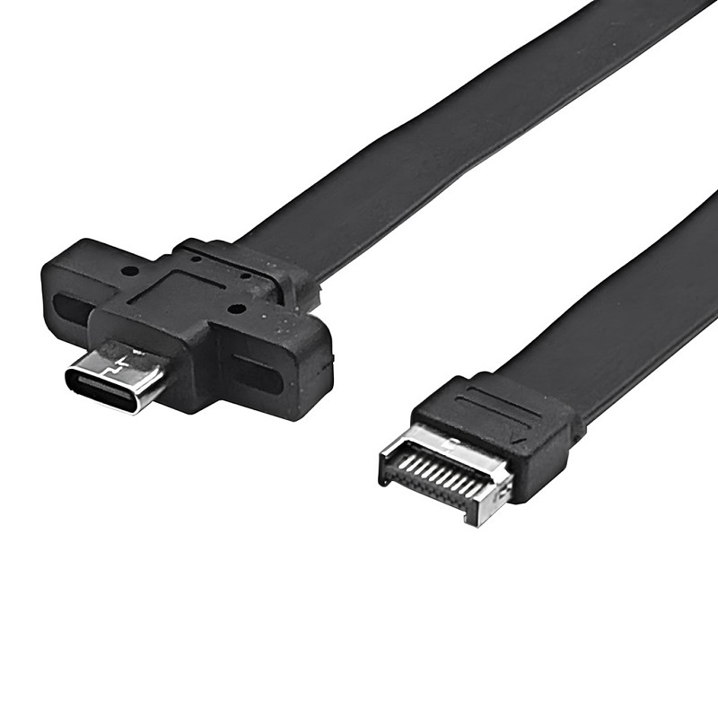 USB 3.2 GEN2 * 2 bezel cable TYPE-E to chassis Type-C Front C female 10G/20Gbps flat cable Cord for PC Computer