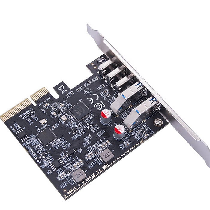 USB 3.2 GEN2 expansion card 10Gbps PCI-E 4X to TYPE-C+Type-A 5-port adapter card Converter for PC Computer