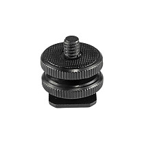 1/4 cold shoe adapter Mount Phone Holder Dual Nut Cold Shoe Adapter Bracket For Double-Layer Camera Hot Shoe Adapter Accessories 1/4 screw socket