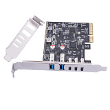 USB 3.2 GEN2 expansion card 10Gbps PCI-E 4X to TYPE-C+Type-A 5-port adapter card Converter for PC Computer