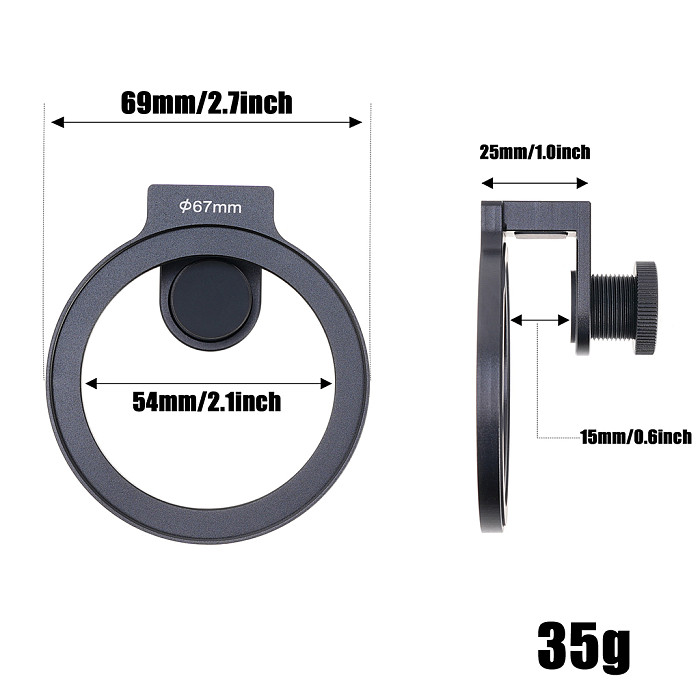 67mm Phone Filter Mount Lens Filter Adapter Phone Lens Filter Aluminum alloy metal clip for iPhone 16 15 14 Pro Pro Max