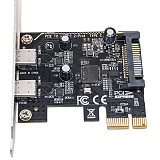 USB 3.2 Dual Port TYPE-C Expansion Card Desktop PCI-E to Type-C adapter card Converter for PC Computer