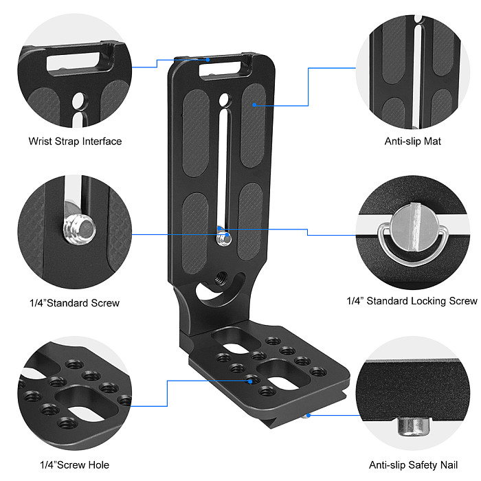 Camera Quick Release L-Shape Plate Aluminum Alloy Universal DSLR Camera Base Holder