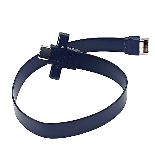 USB 3.2 GEN2 * 2 bezel cable TYPE-E to chassis Type-C Front C female 10G/20Gbps flat cable Cord for PC Computer