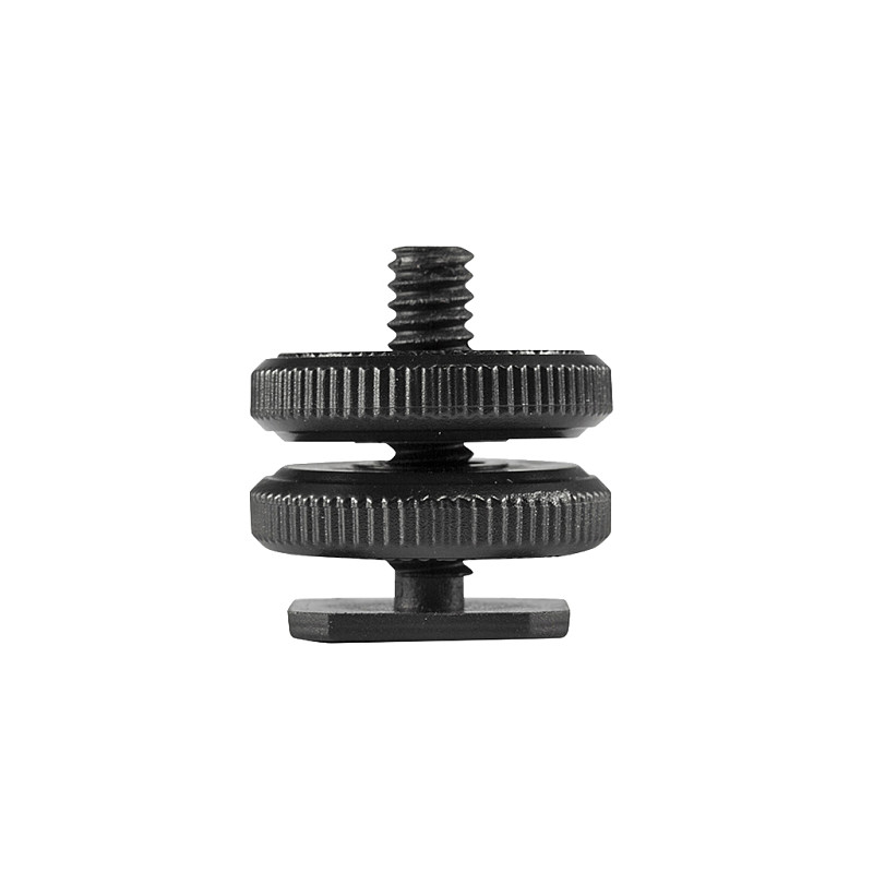 1/4 cold shoe adapter Mount Phone Holder Dual Nut Cold Shoe Adapter Bracket For Double-Layer Camera Hot Shoe Adapter Accessories 1/4 screw socket