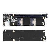 New Version 2Port SlimSAS 8i x2 to PCIe4.0 x16 Slot Adapter Card SFF8654 Riser Card GEN4 for Network Card Graphics Video Card GPU 6Pin Power