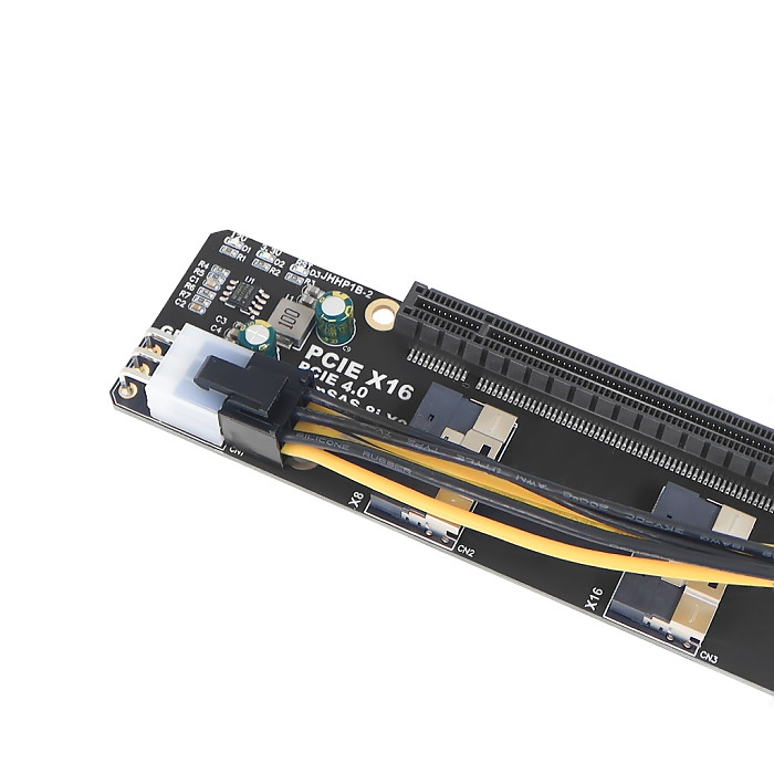 New Version 2Port SlimSAS 8i x2 to PCIe4.0 x16 Slot Adapter Card SFF8654 Riser Card GEN4 for Network Card Graphics Video Card GPU 6Pin Power