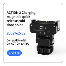 Magnetic Charging Quick release Cold Shoe Base Mount Adapter for Action 2 Sports camera magnetic quick install cold shoe bracket