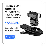 Magnetic suction Quick release cold Shoe to Shoulder strap clip for DJI Action 5pro 4 3 2 Sports camera quick install bracket