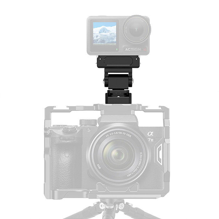 Magnetic suction Quick release cold Shoe to 1/4 Mount base for DJI Action 5pro 4 3 2 Sports camera quick install bracket for rabbit cage with 1/4 screw hole