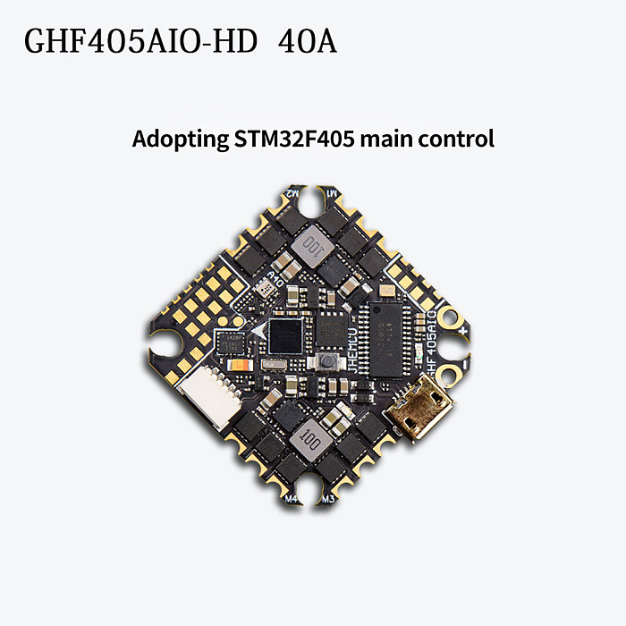 JMT GHF405AIO-HD 40A AIO Flight Controller F405 F4 Build-in OSD Blheli-S ESC 2-6S Lipo For RC FPV Toothpick Racing Drone