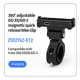 XT-XINTE Aluminum alloy camera magnetic charging quick release bike clip Handlebar mounting bracket Sports camera cycling accessories for insta360 GO3/GO3S